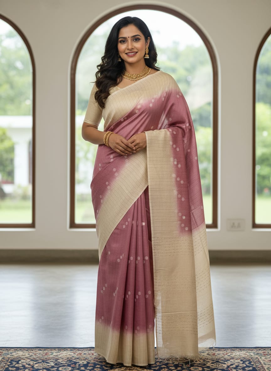 Semi tussar silk saree