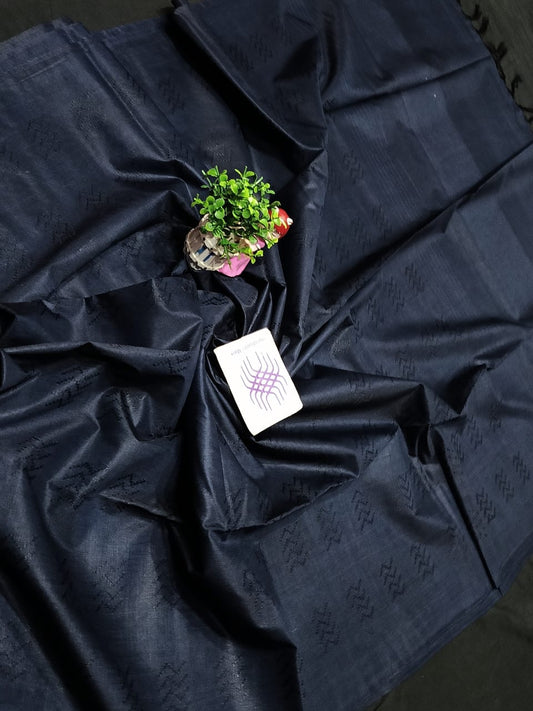 Semi Tussar Silk Self Weaving Saree with Running Blouse