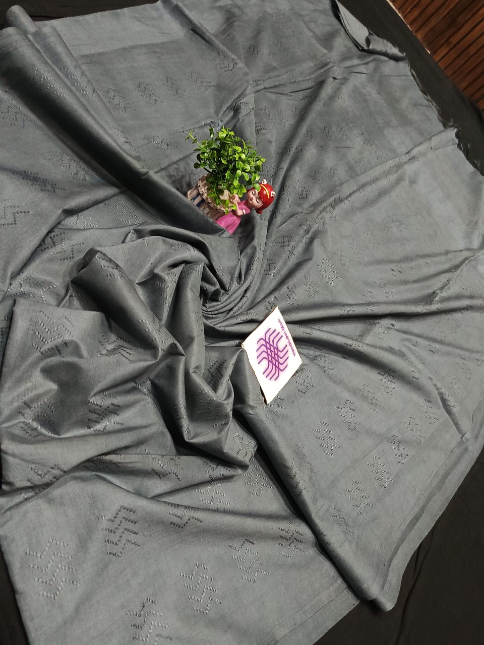 Semi Tussar Silk Self Weaving Saree with Running Blouse