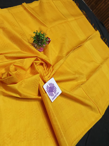 Semi Tussar Silk Self Weaving Saree with Running Blouse