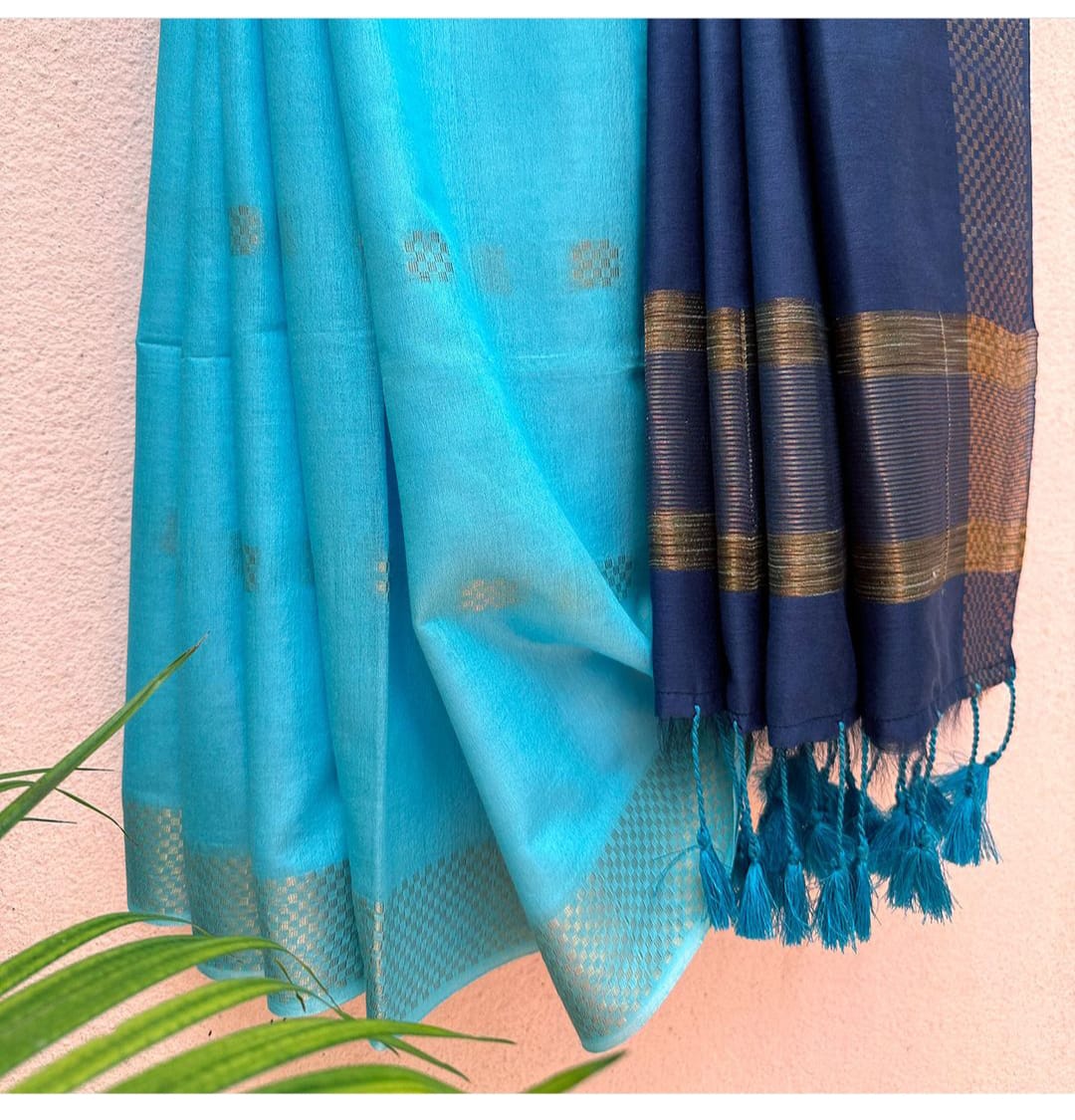 Premium Semi Tussar Silk Saree in dual tone with Zari work
