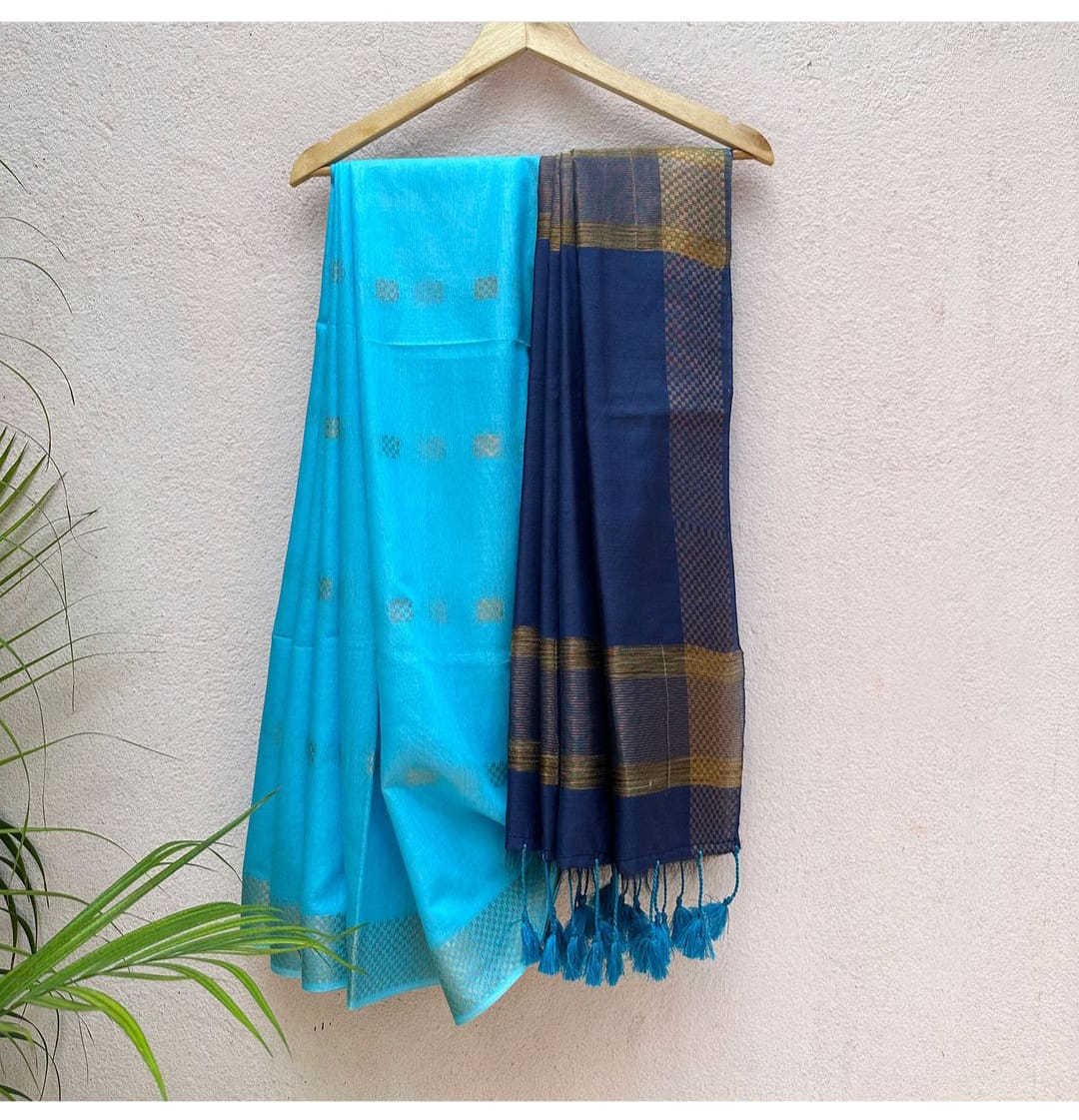 Premium Semi Tussar Silk Saree in dual tone with Zari work