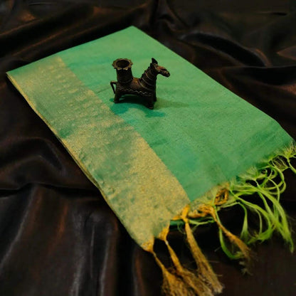 Premium Bhagalpuri Soft Silk Saree with Traditional Antique Zari Border